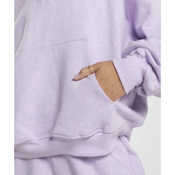 Gymshark Rest Day Sweats 1/2 Zip Pullover Purple Aura Lilac Marl Oversized Fit M - Picture 9 of 16